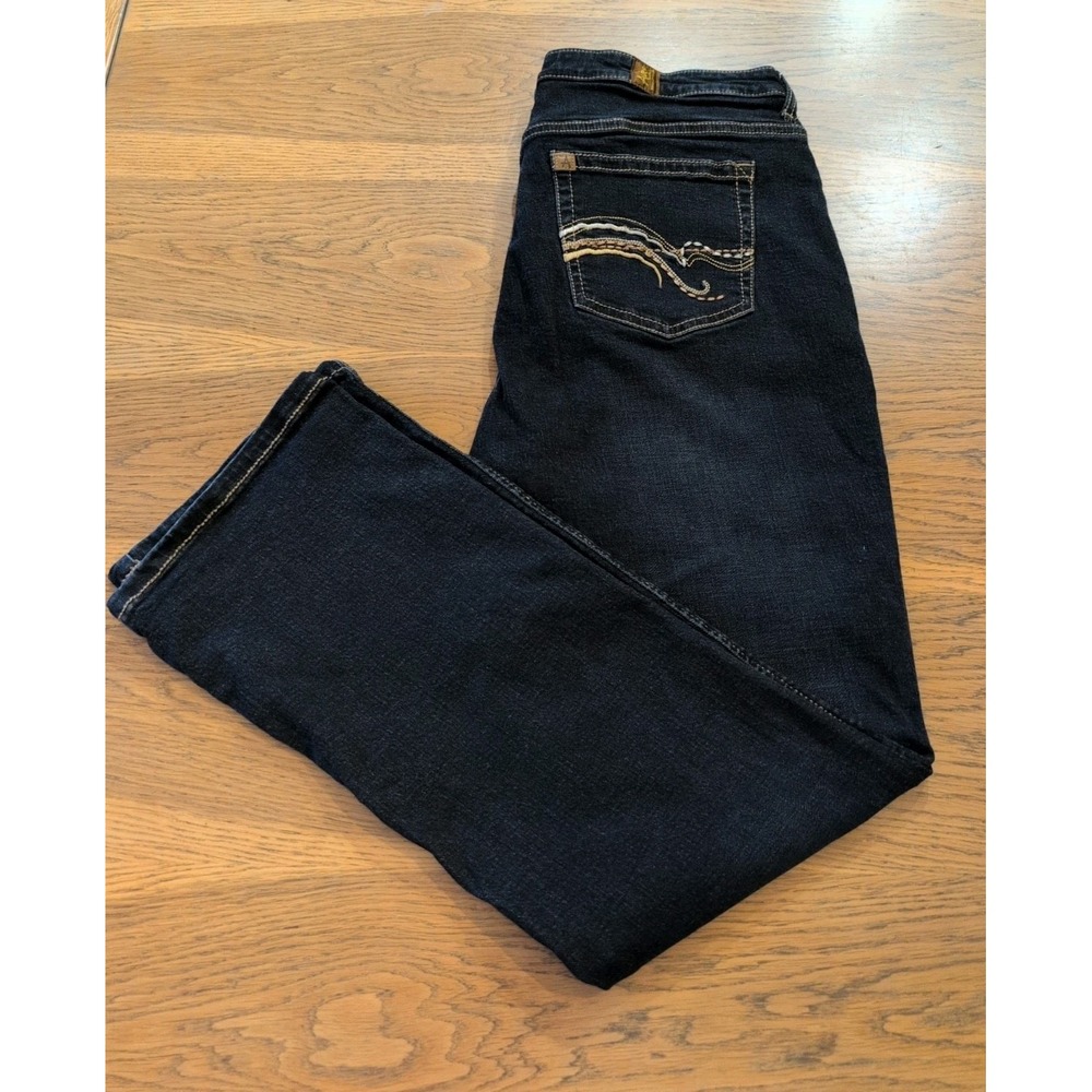Aura by Wrangler Bootcut 5-Pocket Stretch Denim Jeans. Embroidered Women's 14S